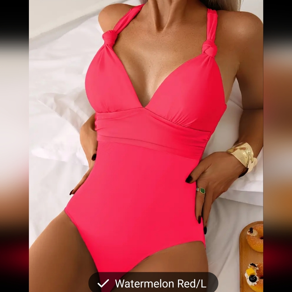 Watermelon Red Crossback One Piece Swinsuit NWOT